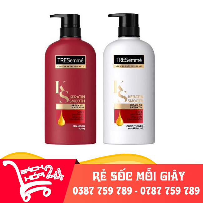 【Combo 2 Chai】Dầu Gội Dầu Xả Tresmme Ks Keratin Smooth Thái Lan 5 In 1 Siêu Sạch Gàu Và Óng Mượt Tóc - Chuẩn Hàng Thái Lan【Bách Hóa 24】