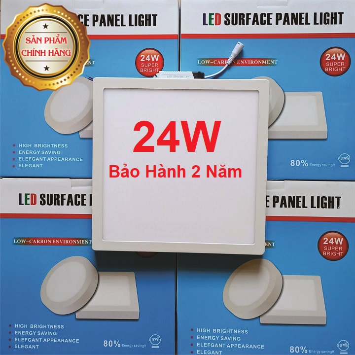 Đèn ốp trần vuông 24W Ánh Sáng Trắng - Bảo hành 2 năm