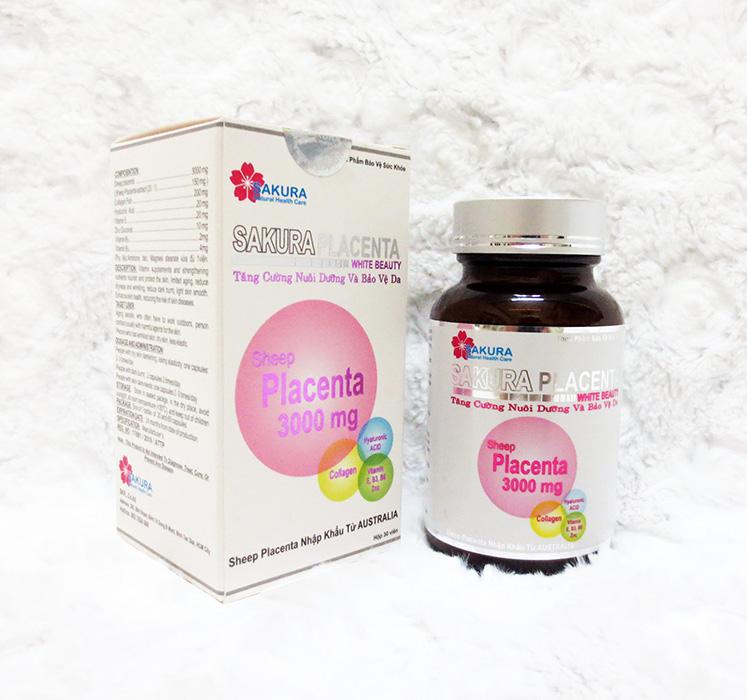 Viên Uống Trắng Da Sakura Placenta White Beauty