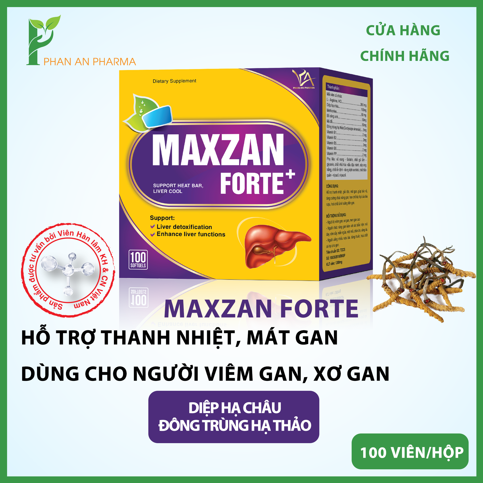 Thực Phẩm Chức Năng Giải Độc Gan Maxzan Giúp Thanh Nhiệt Giải Độc Mát Gan Giúp Bảo Vệ Tăng Cường Chức Năng Gan Hạn Chế Tác Hại Của Rượu Bia Hóa Chất Dùng Cho Người Viêm Gan Xơ Gan Men Gan Cao Nines Beauty Phan An Green