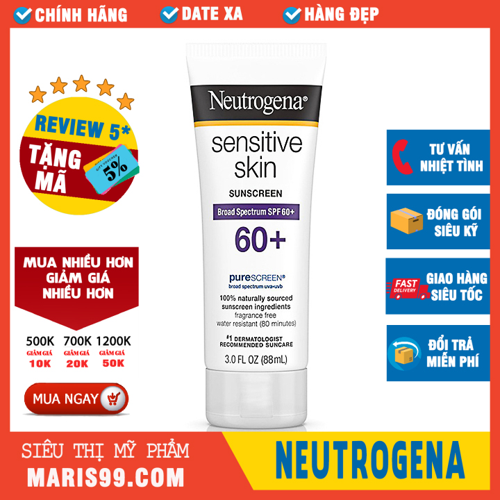 Kem Chống Nắng Neutrogena Sensitive Skin Sunscreen Spf60