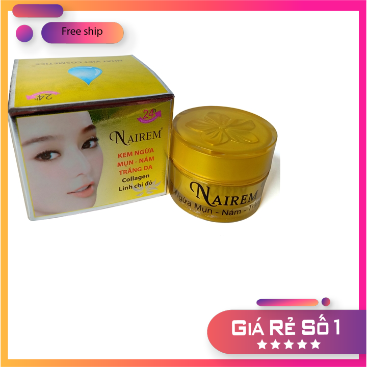[HCM]Kem ngừa mụn – Nám – Trắng da Nairem 12g (Vàng) nhật việt CHÍNH HÃNG