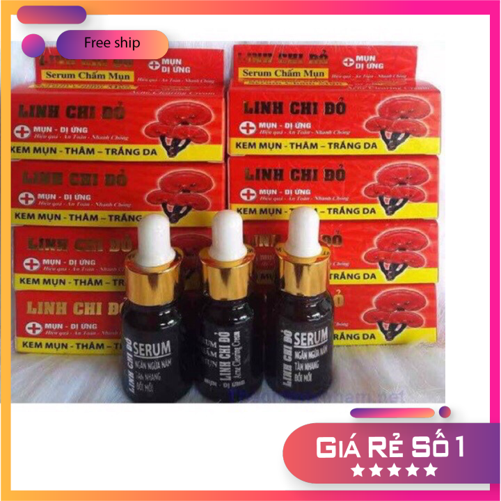 [HCM]Serum Mụn Trắng Da Liền Sẹo Linh Chi Đỏ CHÍNH HÃNG