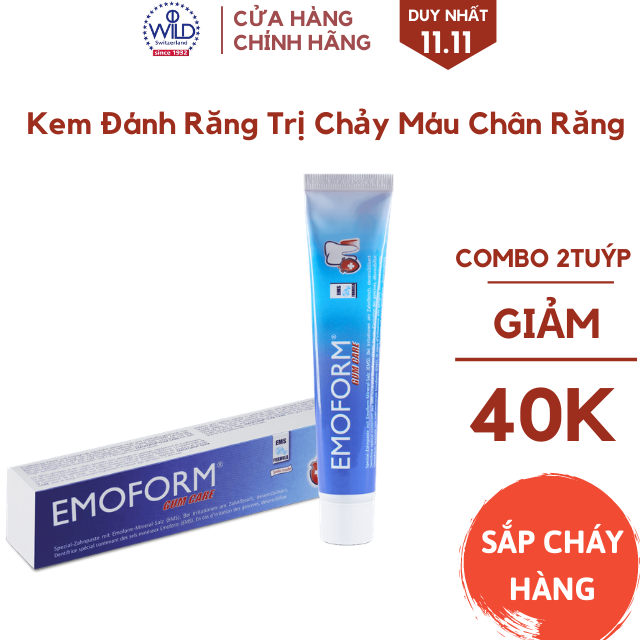 Kem đánh răng hỗ trợ điều trị chảy máu chân răng bệnh lý Emoform GumCare