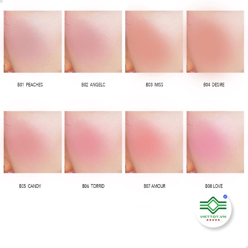 Phấn má hồng LAMUSELAND giúp da mềm mịn và sáng bừng tự nhiên VT151