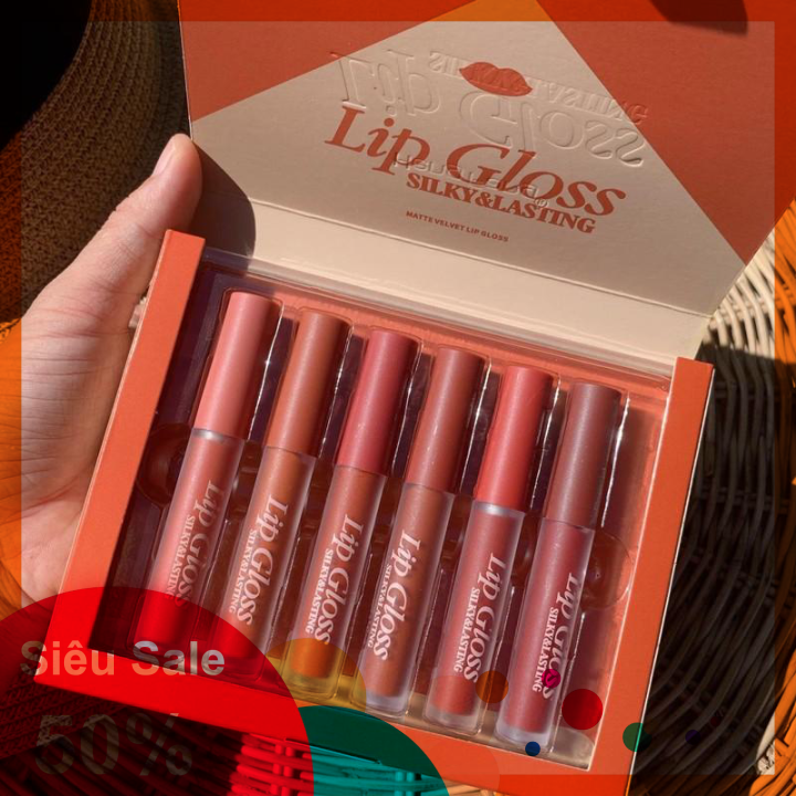 Set son kem lì 6 cây Lipgloss - Cavali - Son kem không khô môi tone màu chuẩn thời thượng
