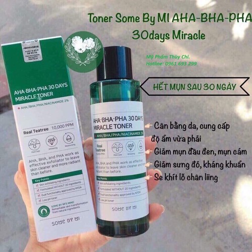 Nước Hoa Hồng Some By Mi AHA-BHA-PHA 30 Days Miracle Toner 150ml