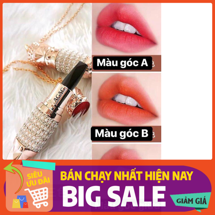 Son 3 màu Kim Cương AGAG dưỡng ẩm siêu lì (Hạt Đá )