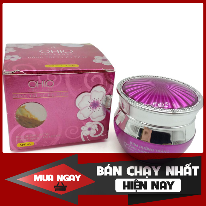 [HCM]Kem dưỡng trắng - Chống nắng - Tái tạo da Ohio Collagen - Đông trùng hạ thảo 20g (Tím)