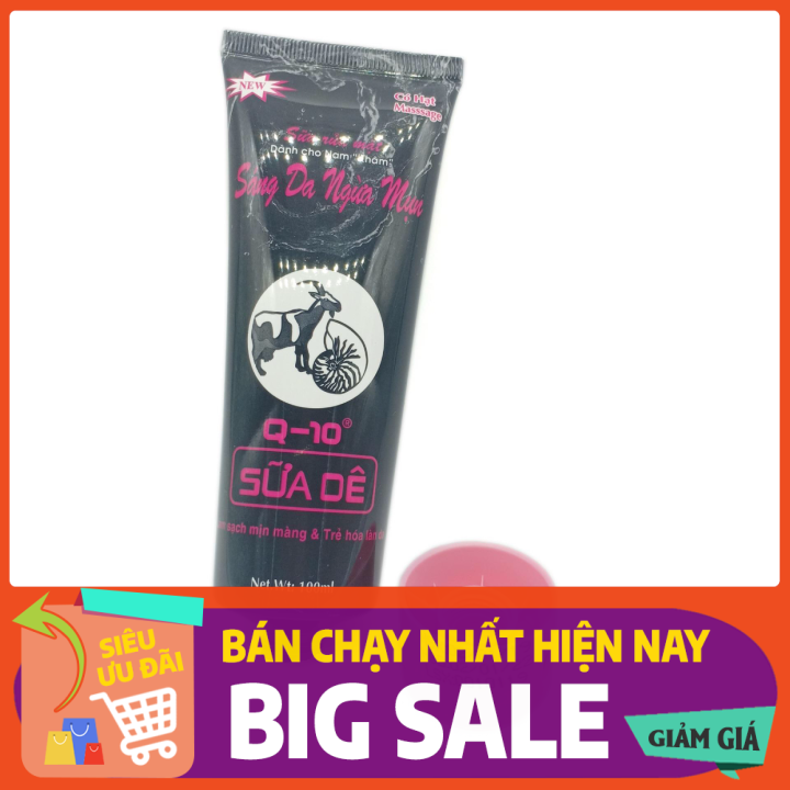 [HCM]Sữa rửa mặt Sáng da ngừa mụn Q10 – Sữa dê dành cho Nam 100ml (Đen)