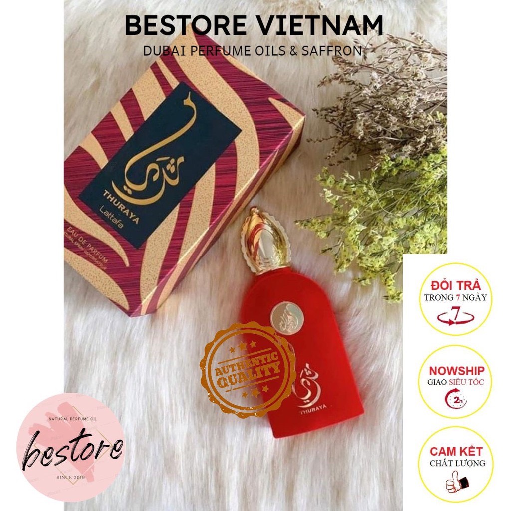 [CAM KẾT CHÍNH HÃNG] Nước hoa nội địa Dubai Thuraya – Mùi trà siêu hot- mẫu thử 10ml và chai full 100ml – Bestore Vietnam