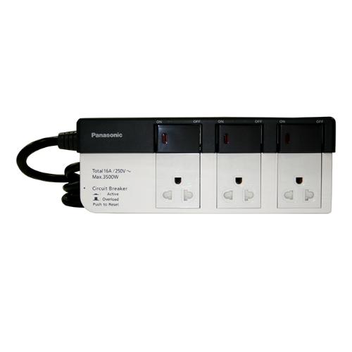 Ổ cắm có dây Panasonic WCHG28334 - 3 chấu, 3 ổ cắm, màu trắng, dài 3m