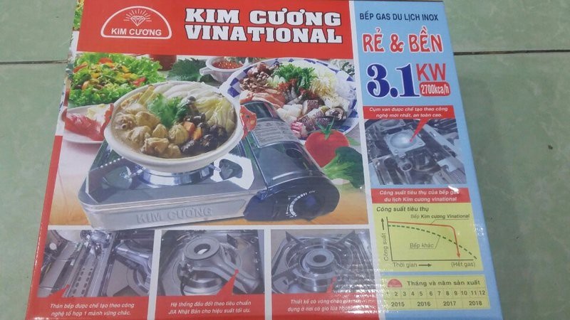 Bếp gas du lịch KIM CƯƠNG INOX 2