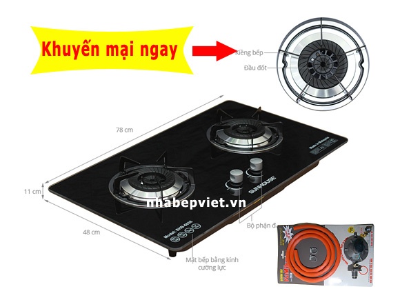 Bếp gas âm Sunhosue SHB-6636 chính hãng