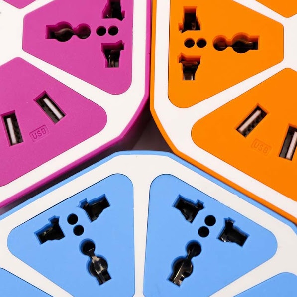 Ổ cắm điện hình trái cam 4 cổng USB