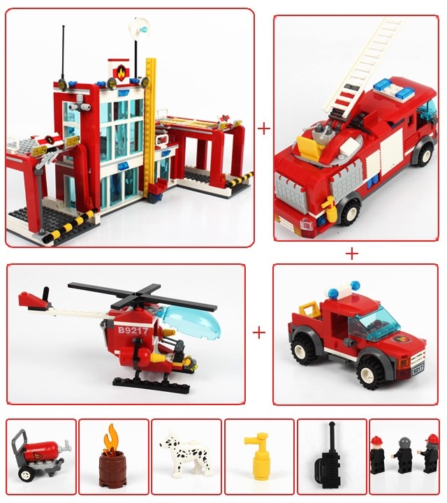 Đồ Chơi Lego Trạm Cứu Hỏa Gudi 9217