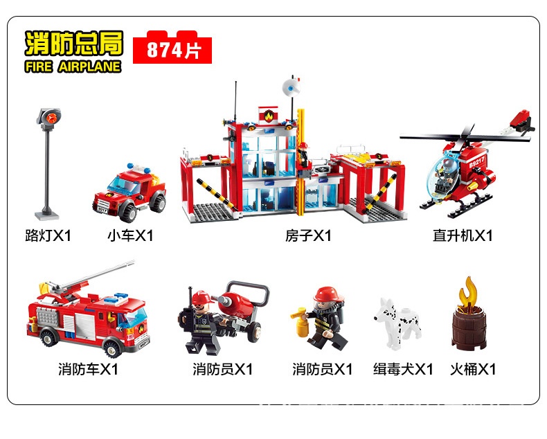 Đồ Chơi Lego Trạm Cứu Hỏa Gudi 9217