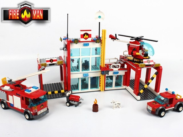 Đồ Chơi Lego Trạm Cứu Hỏa Gudi 9217