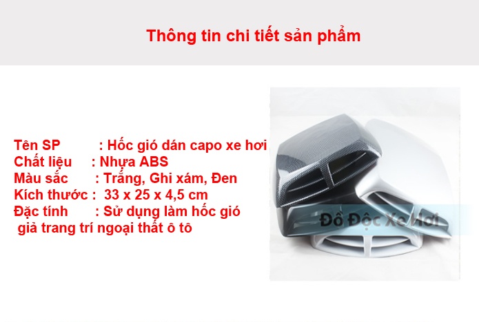 hốc gió nắp capo ô tô