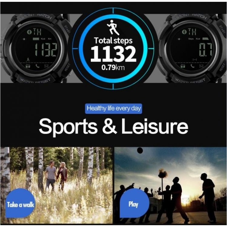 Đồng hồ thông minh Skmei Đồng hồ thông minh Bluetooth Watch Đồng hồ báo thức Calorie Sleeping Monitor Đồng hồ chống thấm nước