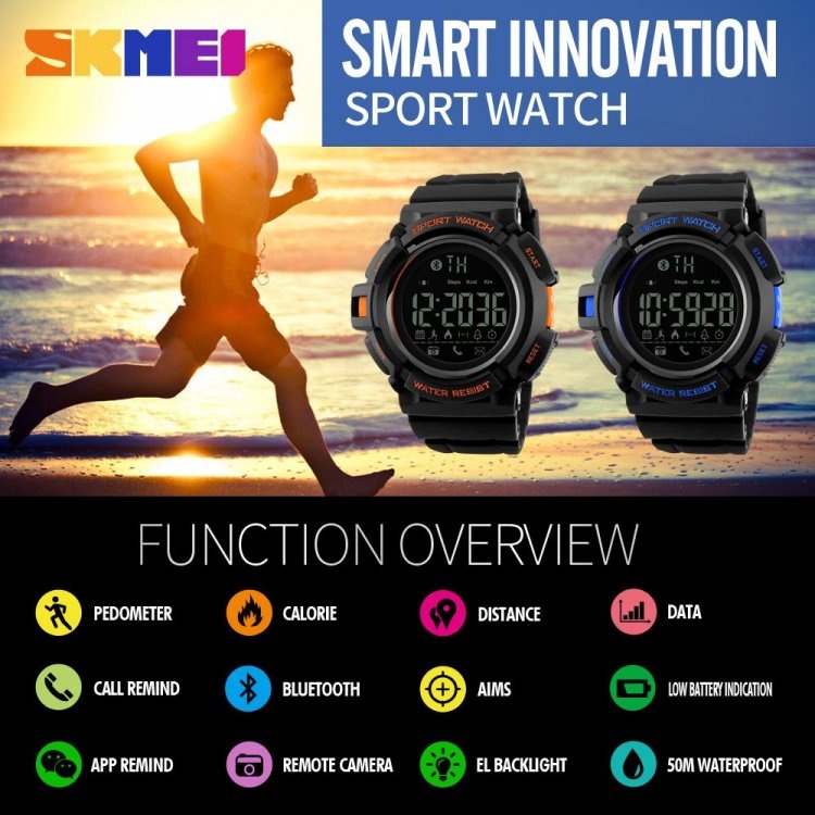 Đồng hồ thông minh Skmei Đồng hồ thông minh Bluetooth Watch Đồng hồ báo thức Calorie Sleeping Monitor Đồng hồ chống thấm nước
