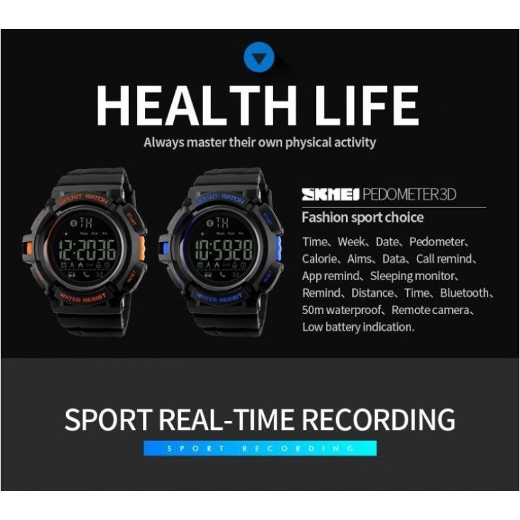 Đồng hồ thông minh Skmei Đồng hồ thông minh Bluetooth Watch Đồng hồ báo thức Calorie Sleeping Monitor Đồng hồ chống thấm nước