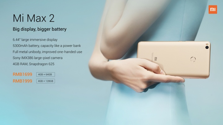 Xiaomi Mi Max 2 ra mắt: Màn hình 6.44 inch, SD625, pin 5300mAh, giá 5.6 triệu