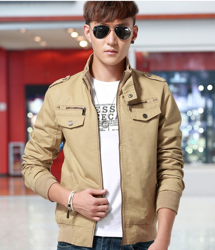 Ao khoac nam kaki phoi day keo mau kem A8934 2