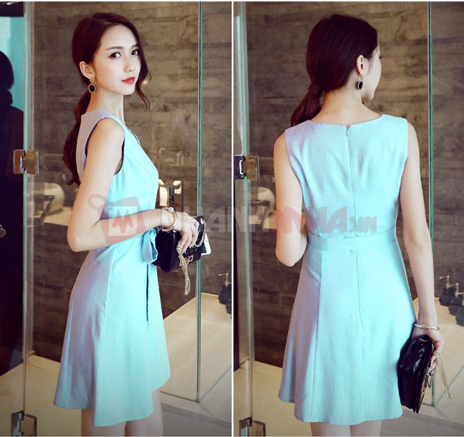 Đầm cột nơ eo Hana