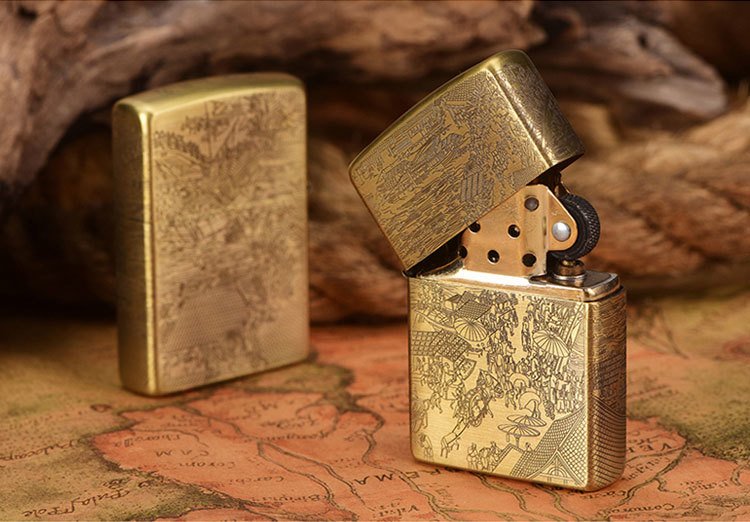 Bật lửa Zippo khắc bức tranh thủy mặc