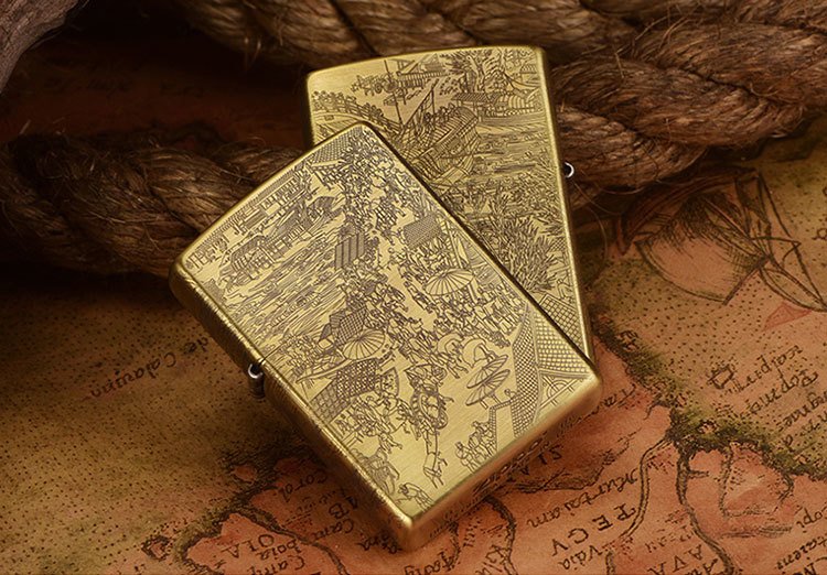 Bật lửa Zippo khắc bức tranh thủy mặc