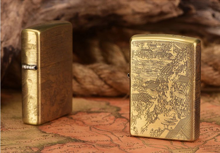 Bật lửa Zippo khắc bức tranh thủy mặc