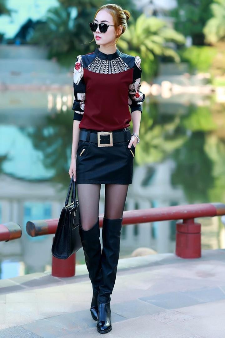 SALE OFF- Áo kieu đính đá hoa tiết 6