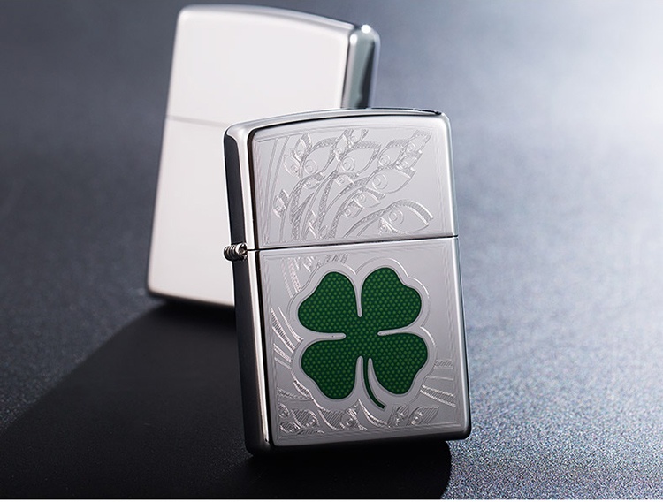 Zippo 4 Leaf Clover Luck