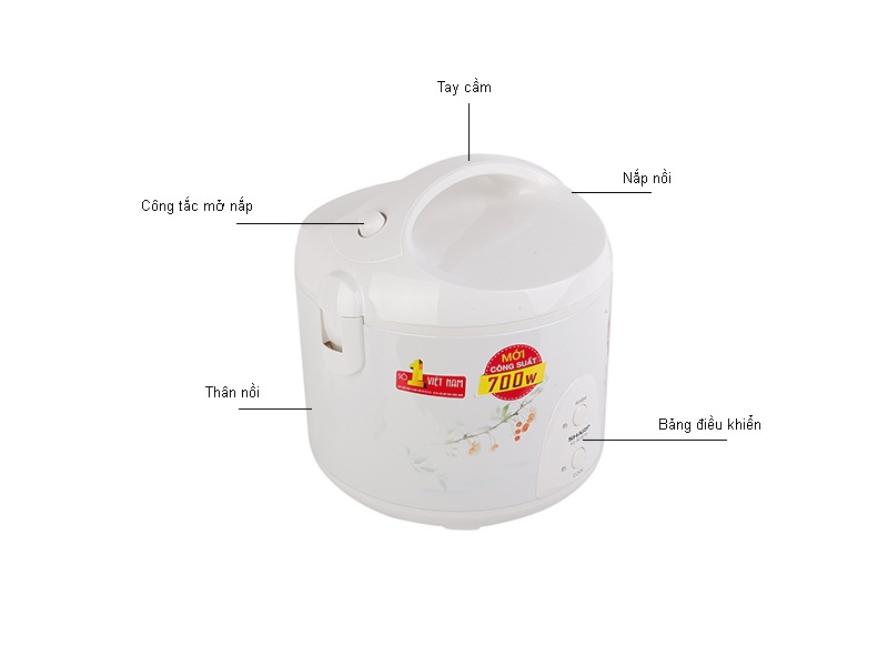 Nồi cơm điện SHARP KSN19ETV, 1.8 Lít