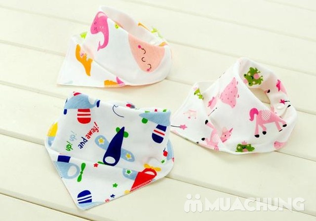 5 khăn yếm tam giác 2 lớp chất cotton mềm mịn- 7