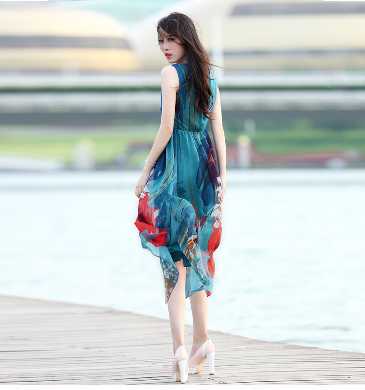 HÀNG NHẬP LOẠI LOẠI- ĐẦM MAXI DẠO BIỂN TƯƠI TẮN 4