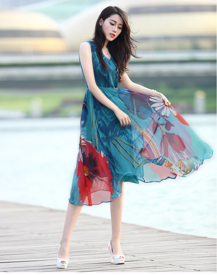 HÀNG NHẬP LOẠI LOẠI- ĐẦM MAXI DẠO BIỂN TƯƠI TẮN 2