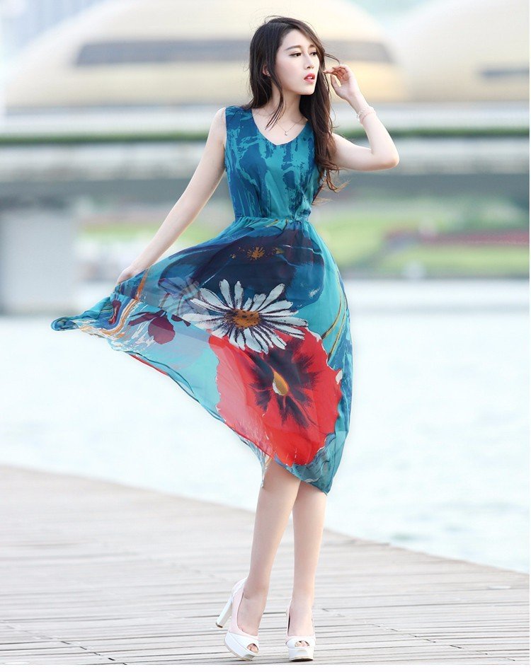 HÀNG NHẬP LOẠI LOẠI- ĐẦM MAXI DẠO BIỂN TƯƠI TẮN 6