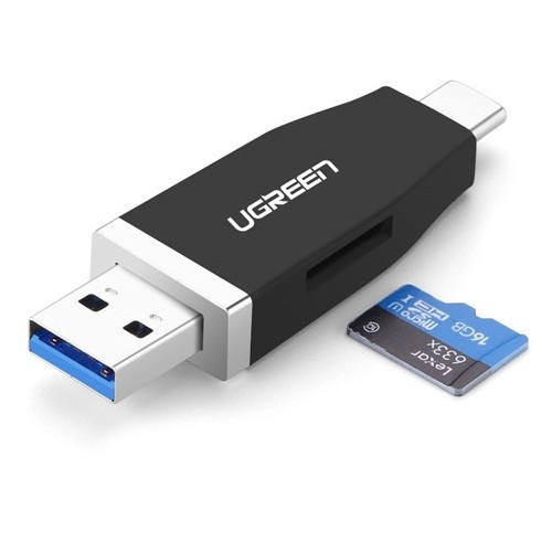 Đầu đọc thẻ nhớ 2 in 1 USB 3.0 + USB Type-C Card Reader Ugreen 30359 1