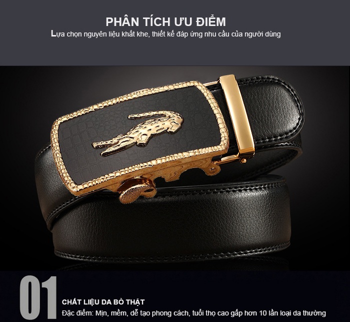 Dây Nịt Nam Da Bò Mặt Cá Sấu