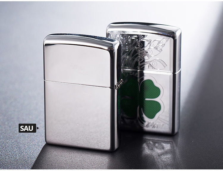 Zippo 4 Leaf Clover Luck