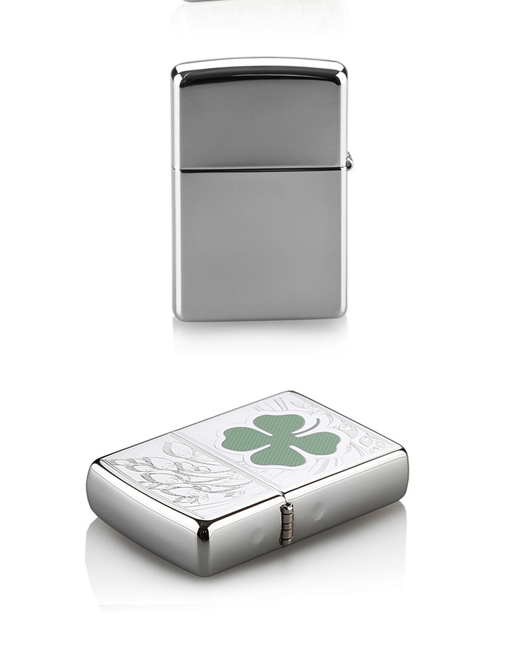 Zippo 4 Leaf Clover Luck