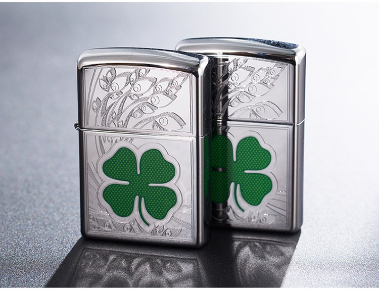 Zippo 4 Leaf Clover Luck