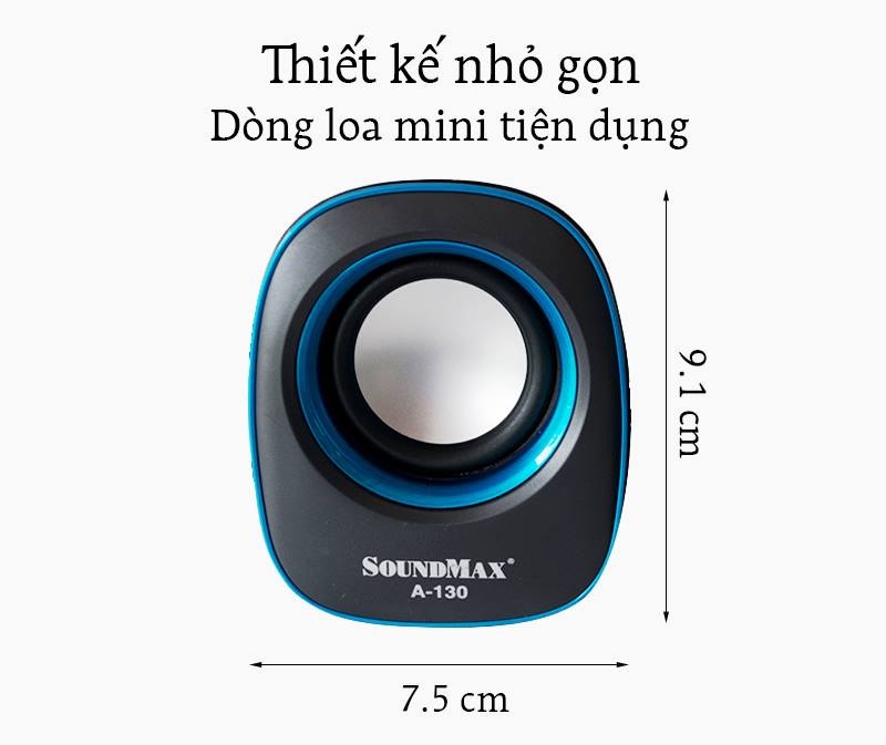 Loa vi tính SoundMax A-130-2.0 - Thiết kế nhỏ gọn, đẹp mắt