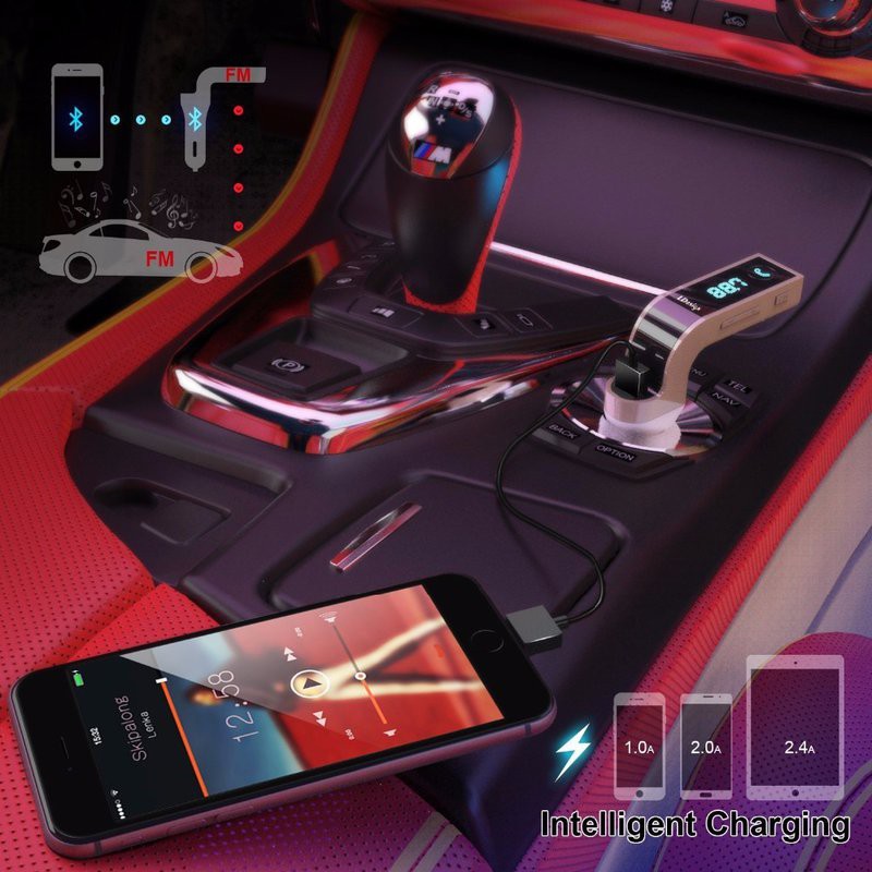 Sạc CAR G7 CAO CẤP , KẾT NỐI BLUETOOTH, NGHE NHẠC MP3 TỪ USB, THẺ NHỚ 5