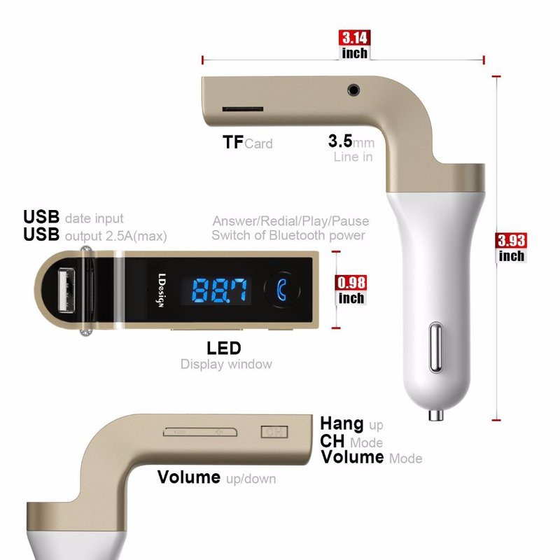 Sạc CAR G7 CAO CẤP , KẾT NỐI BLUETOOTH, NGHE NHẠC MP3 TỪ USB, THẺ NHỚ 7