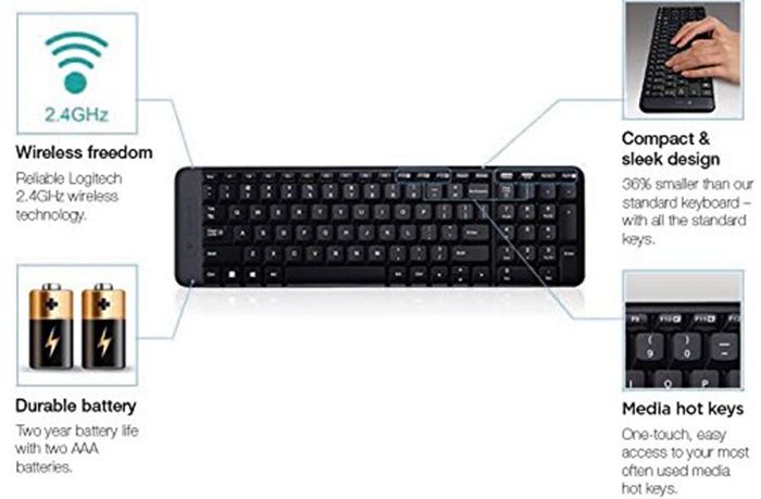 Bộ Bàn Phím Và Chuột Không Dây Logitech MK215