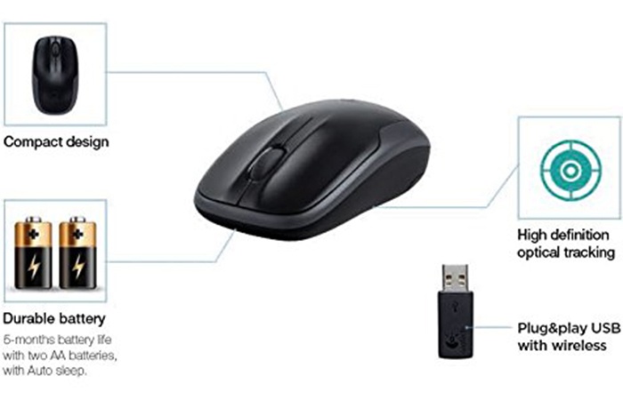 Bộ Bàn Phím Và Chuột Không Dây Logitech MK215