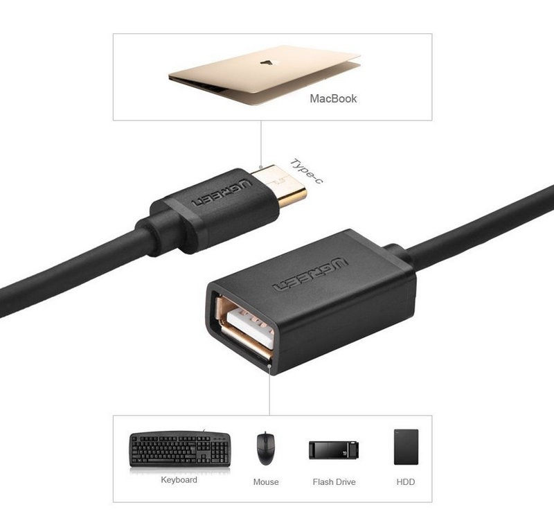 Cáp OTG USB Type C to USB 2.0 chính hãng Ugreen UG-30175 1